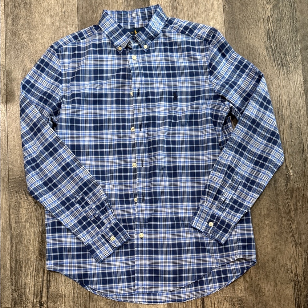 Polo by Ralph Lauren Navy & Light Blue Plaid Button-Down Shirt
